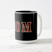 Rustikales Rotes Buffalo Schachbrett Squares MAMA Zweifarbige Tasse (VorderseiteRechts)