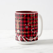 Rustikales Rotes Büffel Kariert Rentier Weihnachts Tasse (VorderseiteRechts)