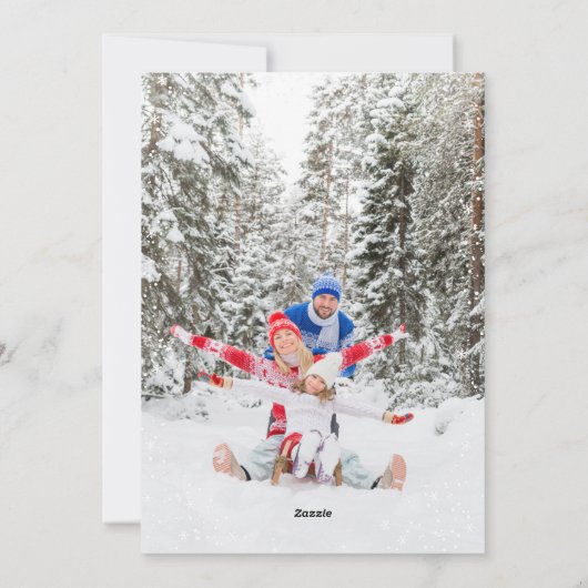 Rustikales Rotes Bullfinch Vogelschnee Weihnachten (Rückseite)