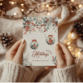 Rustikales Rotes Bullfinch Vogelschnee Weihnachten