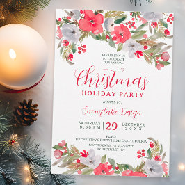 Rustikales, rotes Business Weihnachten Einladung