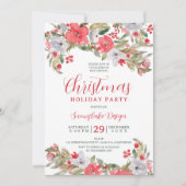 Rustikales, rotes Business Weihnachten Einladung (Vorderseite)