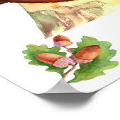 Rustikales Rotes Eichhörnchen Acorns Pine Connes Poster (Ecke)