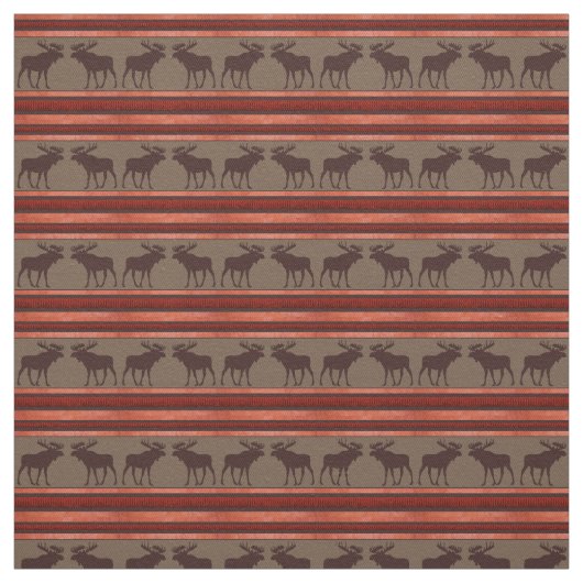 Rustikales, rotes Elchmuster Stoff (Muster)
