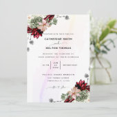 Rustikales Rotes Elegant Einladung (Stehend Vorderseite)