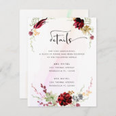 Rustikales Rotes Elegantes Blumenladen Begleitkarte (Vorne/Hinten)