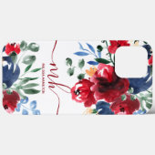 Rustikales, rotes, elegantes, florales Aquarellmon Case-Mate iPhone Hülle (Rückseite (Horizontal))