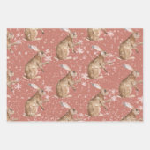 Rustikales rotes elegantes Schneewinter-Tiere Geschenkpapier Set (Vorderseite 2)