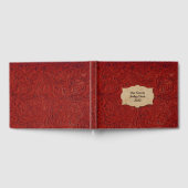 Rustikales, rotes, geschossenes Leder (Imitate) Pe Gästebuch (Voll)