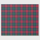 Rustikales Rotes Grün und Marine Holiday Tartan Ka Geschenkpapier (Flach)