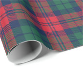 Rustikales Rotes Grün und Marine Holiday Tartan Ka Geschenkpapier (Rolleneckpunkt)