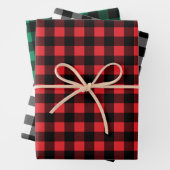 Rustikales Rotes Grün und Schwarzes Buffalo Karier Geschenkpapier Set (Beispiel)