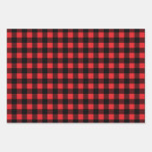Rustikales Rotes Grün und Schwarzes Buffalo Karier Geschenkpapier Set (Vorderseite)