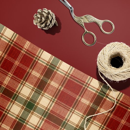 Rustikales rotes grünes braunes männliches Geschen Geschenkpapier