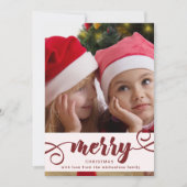 Rustikales Rotes Heiligtum mit Foto Weihnachtsfeie Einladung (Vorderseite)