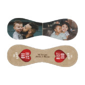 Rustikales Rotes Herz Bester Vater je 2 FotoCollag Baseball (Paneele)