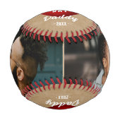 Rustikales Rotes Herz glücklich Vater's Day Daddy Baseball (Vorderseite)