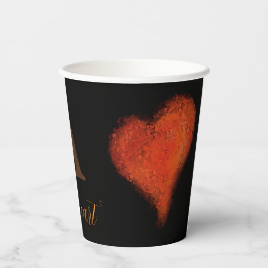 Rustikales Rotes Herz Pappbecher (Rückseite)