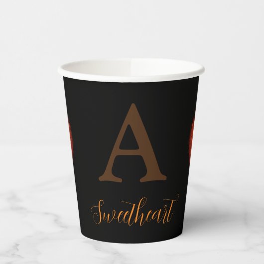 Rustikales Rotes Herz Pappbecher (Links)