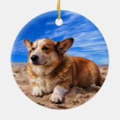 Rustikales Rotes Holz für immer in unserem Herz Pf Keramik Ornament (Hinten)