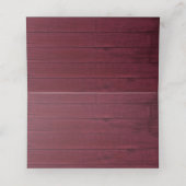 Rustikales Rotes Holz Sonnenblumen Blütenhochzeit Platzkarte (Innenseite Aufgefaltet)