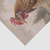 Rustikales rotes Huhn und Nestdekoupage Seidenpapier (Detail)