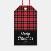 Rustikales Rotes Kariert Frohnes Weihnachtsgeschen Geschenkanhänger (Vorderseite)