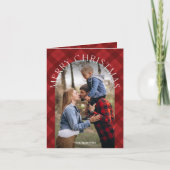 Rustikales Rotes Kariertes Foto Weihnachten (Vorderseite)