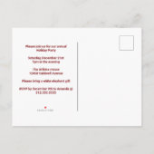 Rustikales Rotes Kariertes Grünes Party Weihnachte Einladungspostkarte (Rückseite)