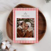 Rustikales Rotes Kariertes Paar Foto Weihnachten