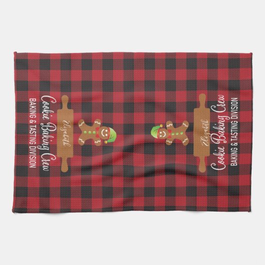 Rustikales, rotes Kariertes Urlaubserlebnis Mit Mo Geschirrtuch (Horizontal)