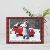 Rustikales Rotes Kariertes Weihnachten Gerahmtes P (Stehend Vorderseite)