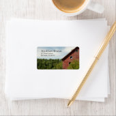 Rustikales Rotes Land Adressaufkleber (Insitu)