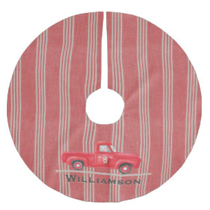 Rustikales rotes LKW-Landhaus - Ticketstreifen Polyester Weihnachtsbaumdecke