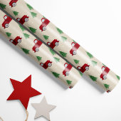 Rustikales rotes LKW-Weihnachten Geschenkpapier