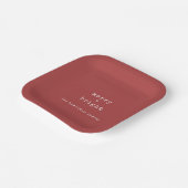 Rustikales Rotes Merry + Helle Familienname Weihna Pappteller (Gewinkelt)