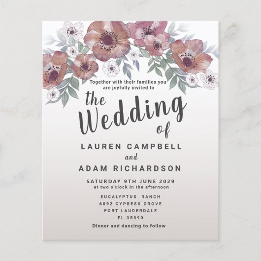 Rustikales Rotes Orange Einladung (Vorderseite)