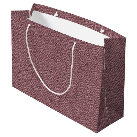 Rustikales rotes Parkettmuster Große Geschenktasch Geschenktüte (Rückseite Schrägansicht)
