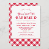 Rustikales Rotes Party Einladung (Vorne/Hinten)