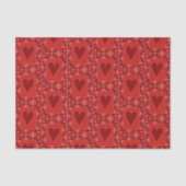Rustikales rotes Patchwork Herz Quilt Seidenpapier (Vorderseite)