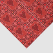 Rustikales rotes Patchwork Herz Quilt Seidenpapier (Ausschnitt)
