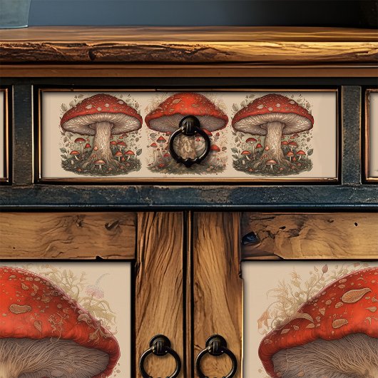 Rustikales Rotes Pilz Seidenpapier