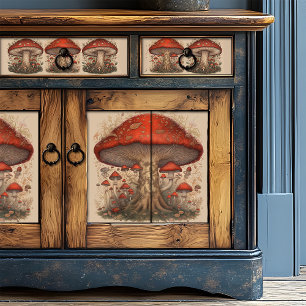 Rustikales Rotes Pilz Seidenpapier