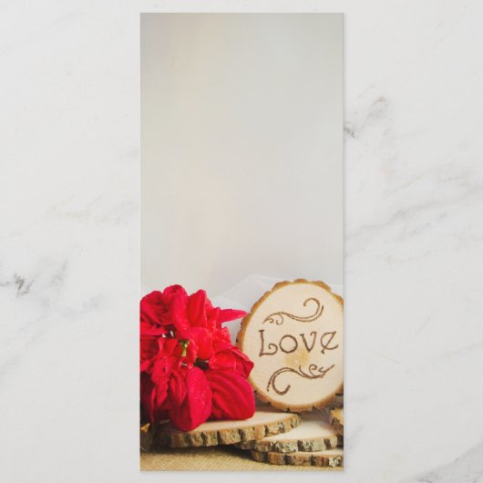 Rustikales Rotes Poinsettia Winterhochzeitprogramm Programm (Vorderseite)