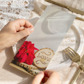 Rustikales Rotes Poinsettia Winterhochzeitprogramm Programm