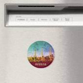 Rustikales Rotes Saguaro Kactus Arizona Magnet (In Situ (Geschirrspüler))