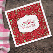 Rustikales Rotes Schneeflottchen Weihnachten Serviette