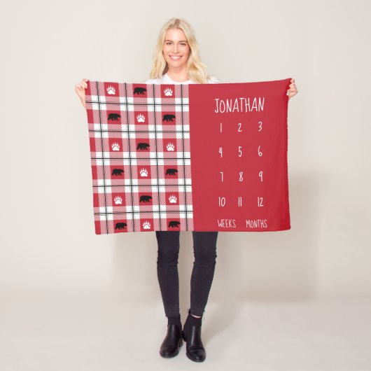 Rustikales rotes schwarzer u. weißer fleecedecke (Beispiel)