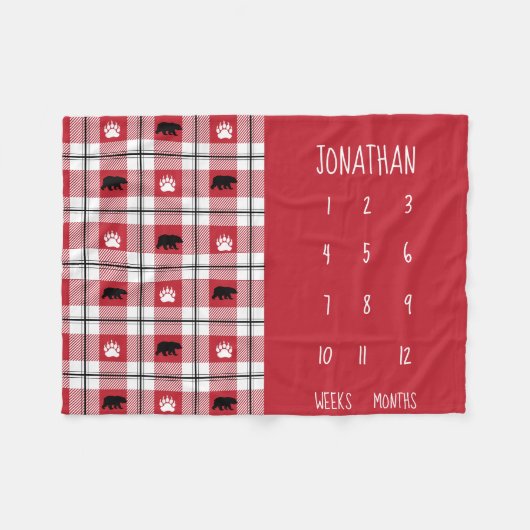 Rustikales rotes schwarzer u. weißer fleecedecke (Vorderseite (Horizontal))