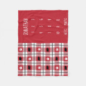 Rustikales rotes schwarzer u. weißer fleecedecke (Vorderseite)